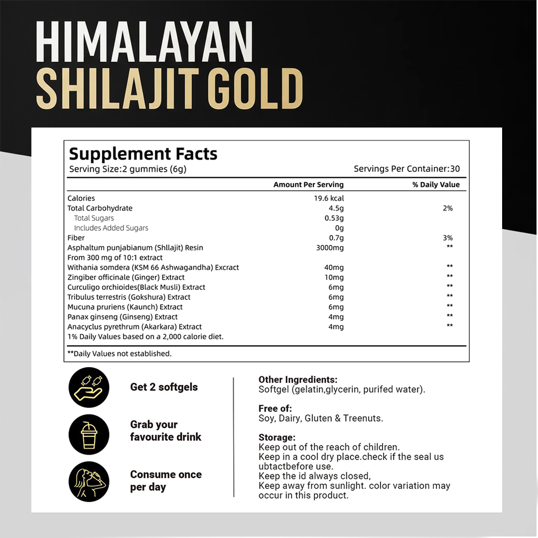 IntimaSummit Himalayan Shilajit Gold Gummies | Revive Your Energy with Just 1 Gummy a Day
