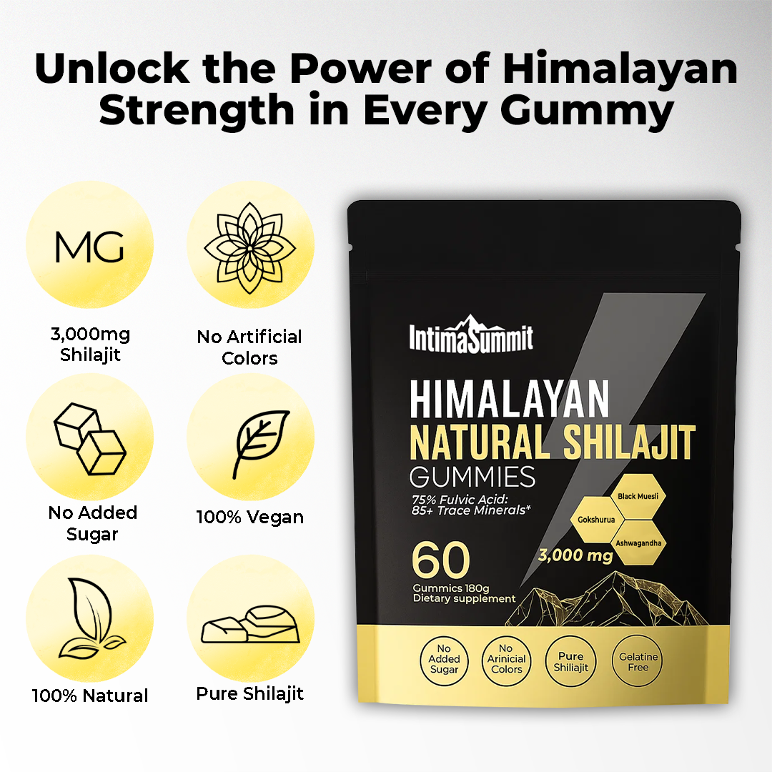 IntimaSummit Himalayan Shilajit Gold Gummies | Revive Your Energy with Just 1 Gummy a Day