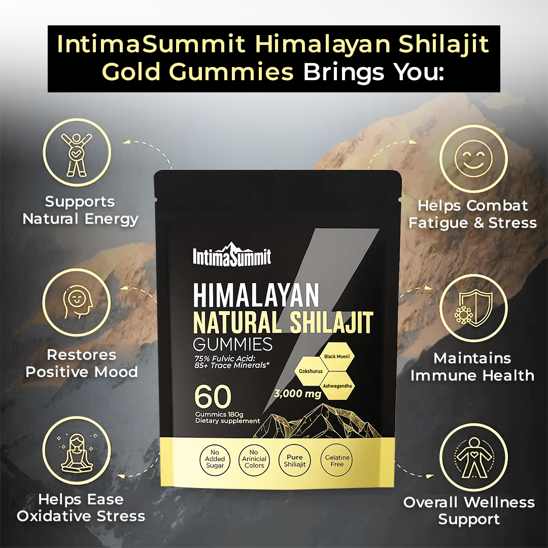 IntimaSummit Himalayan Shilajit Gold Gummies | Revive Your Energy with Just 1 Gummy a Day