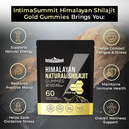 IntimaSummit Himalayan Shilajit Gold Gummies | Revive Your Energy with Just 1 Gummy a Day